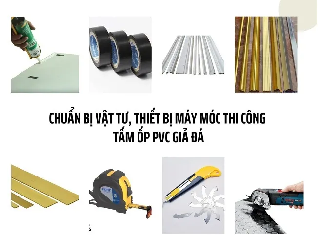 Dụng Cụ Thi Công Tấm Nhựa Ốp Tường PVC Giả Đá Dụng Cụ Thi Công Tấm Nhựa Ốp Tường PVC Giả Đá