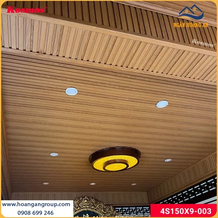 Tấm Lam Sóng Nhựa Giả Gỗ Ốp Trần Thời Thượng Cho Phòng Khách