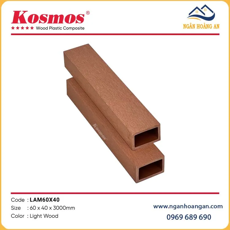 Lam Gỗ Nhựa Trang Trí Ngoài Trời Kosmos LAM60x40 Light Wood Lam Gỗ Nhựa Trang Trí Ngoài Trời Kosmos LAM60x40 Light Wood