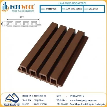 Lam Sóng Gỗ Nhựa Ngoài Trời Hobi Wood SO211W28 Oka Brown 2.2m