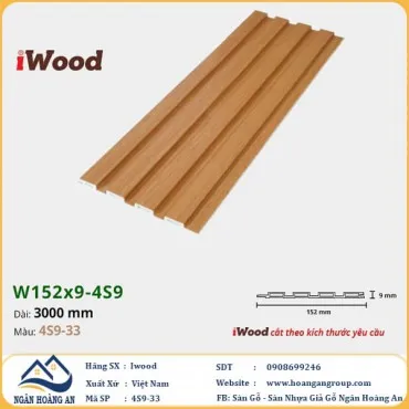 Lam 4 Sóng Nhựa Giả Gỗ Ốp Tường Ốp Trần Iwood 4S9-33
