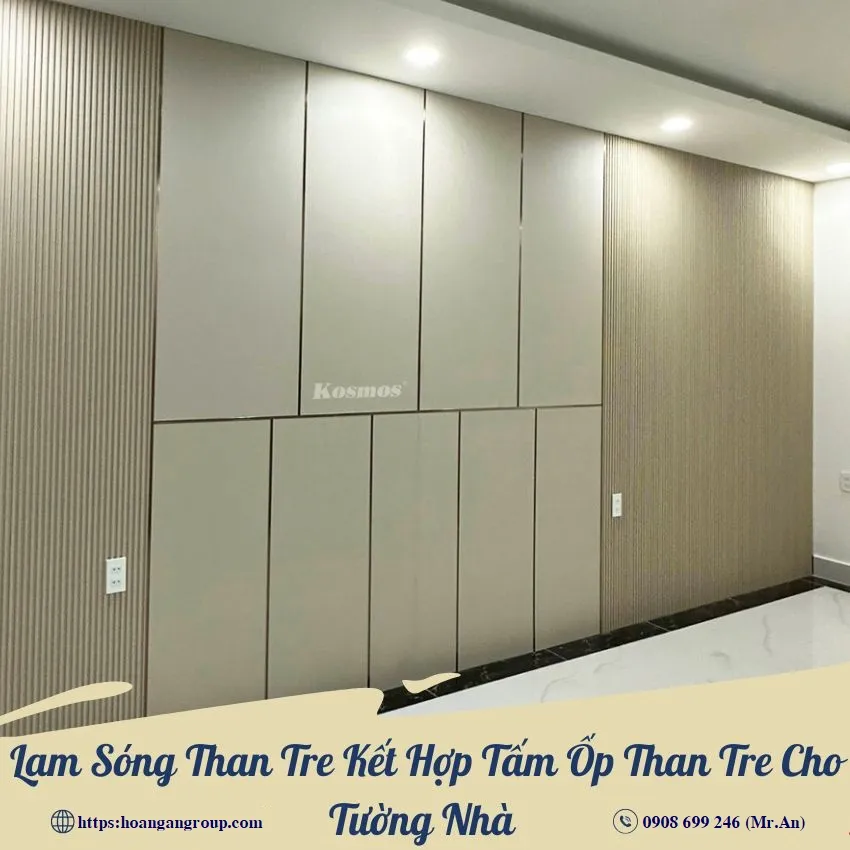 Lam Sóng Than Tre Kết Hợp Tấm Ốp Than Tre Cho Tường Nhà
