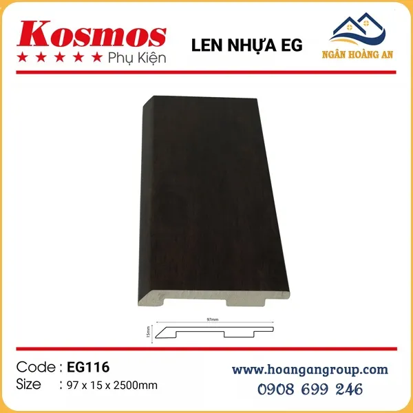 Len Chân Tường Nhựa Giả Gỗ Kosmos 97mm Tại Dĩ An Bình Dương