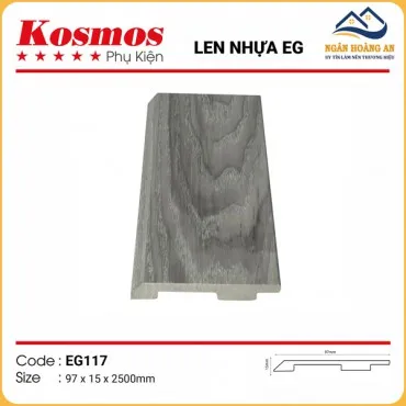 Len Chân Tường Nhựa Giả Gỗ EG117 Cao 97mm