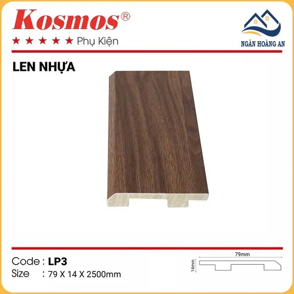 Len Chân Tường Nhựa Giả Gỗ 79mm LP3