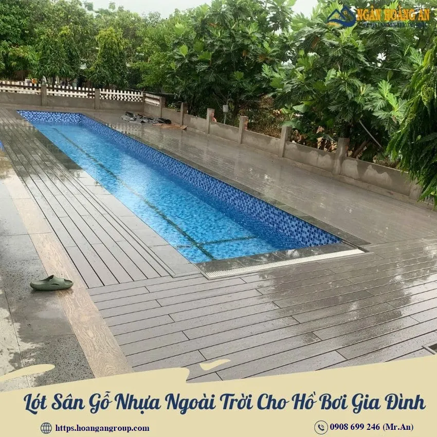 Lót Sân Gỗ Nhựa Ngoài Trời Cho Hồ Bơi Gia Đình Lót Sân Gỗ Nhựa Ngoài Trời Cho Hồ Bơi Gia Đình