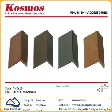 Nẹp Góc V Gỗ Nhựa Ngoài Trời Kosmos 40x60x2200mm