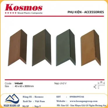 Nẹp Góc V Sàn Gỗ Nhựa Ngoài Trời Kosmos NG60x40 