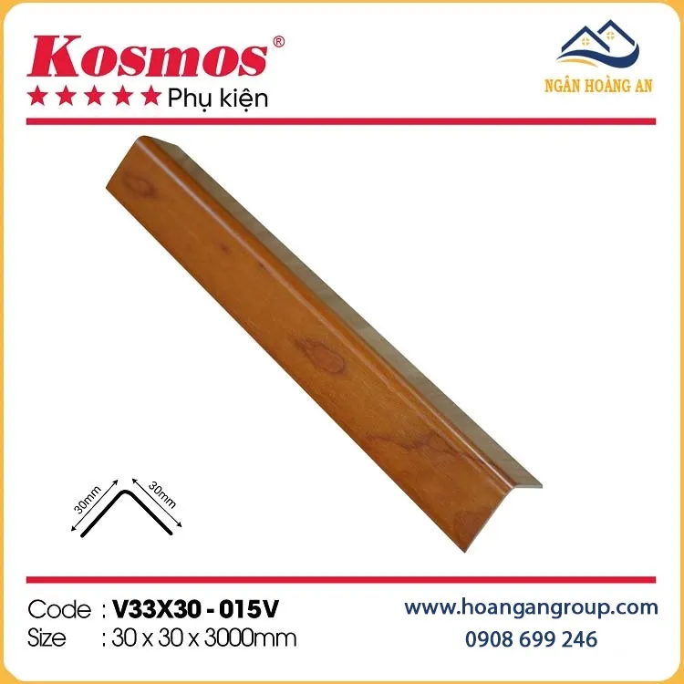 Nẹp Góc V Nhựa Giả Gỗ Kosmos V33x30-015V Nẹp Góc V Nhựa Giả Gỗ Kosmos V33x30-015V