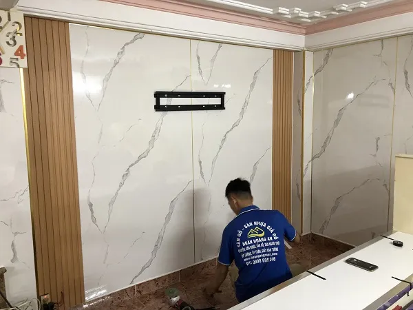 Ngân Hoàng An Thi Công Tấm Nhựa Ốp Tường PVC Giả Đá