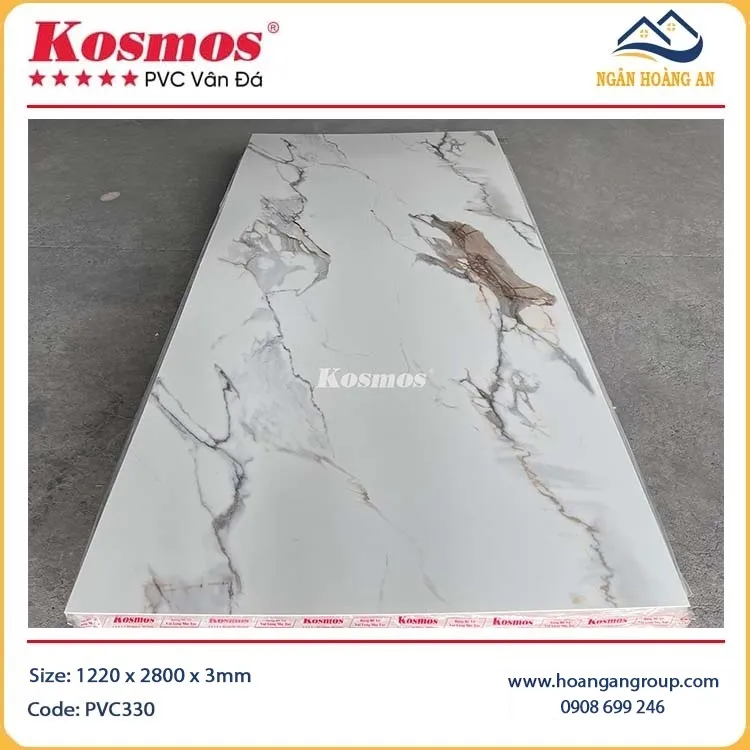 Tấm Nhựa Ốp Tường Nhựa PVC Giả Vân Đá Kosmos PVC330