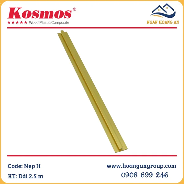 Phụ Kiện Nẹp Chữ H Nối Tấm PVC Giả Vân Đá Komsos Màu Vàng