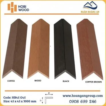 Nẹp Góc V Gỗ Nhựa Ngoài Trời Hobi Wood 45x45