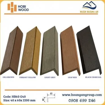 Nẹp Góc V Gỗ Nhựa Ngoài Trời Hobi Wood 60x40