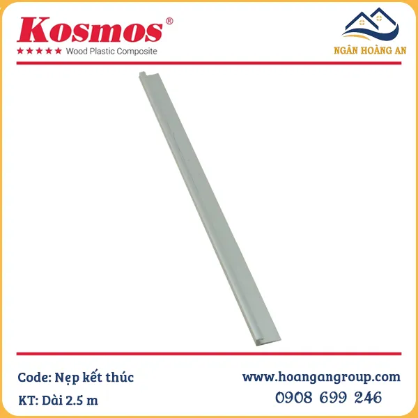 Phụ Kiện Nẹp Kết Thúc Tấm PVC Vân Đá Komsos Màu Bạc 