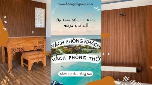 Ốp Vách TiVi Phòng Khách, Phòng Thờ Nhựa Giả Gỗ Kosmos Tại Nhơn Trạch Đồng Nai