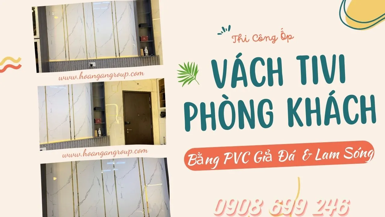 Ốp Vách TiVi Lam Sóng Giả Bê Tông Và PVC Giả Đá Kosmos Tại Tân Phú TPHCM