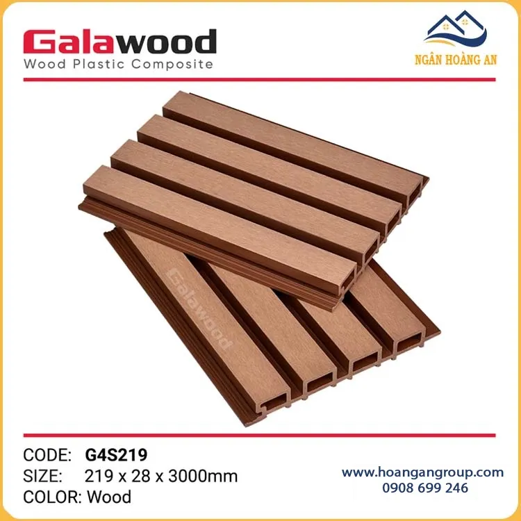 Ốp Trần Lam Sóng Gỗ Nhựa Ngoài Trời Galawood G4S219 Wood Ốp Trần Lam Sóng Gỗ Nhựa Ngoài Trời Galawood G4S219 Wood
