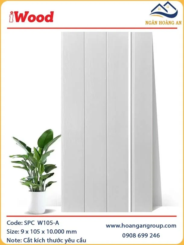 Ốp Tường Ốp Trần Nano Màu Trắng Trơn iWood W105-A