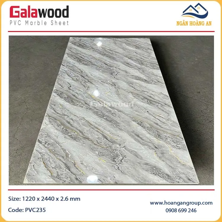 Tấm Nhựa Ốp Tường PVC Giả Đá Galawood PVC235 Tấm Nhựa Ốp Tường PVC Giả Đá Galawood PVC235