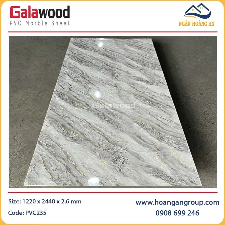 Tấm Nhựa Ốp Tường PVC Giả Đá Galawood PVC235