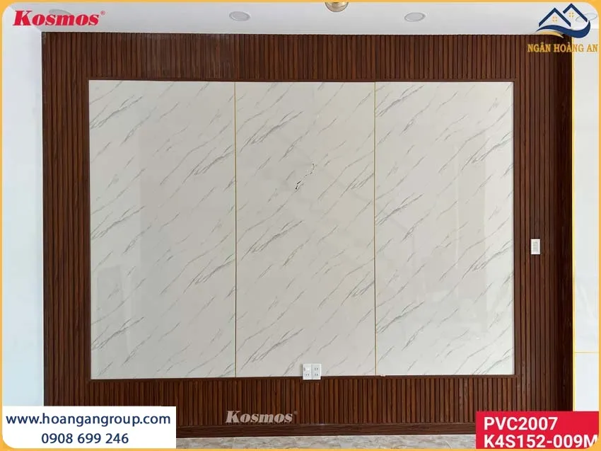 Phòng Khách Được Ốp Tường Bằng Tấm Nhựa PVC Giả Đá, Đẹp Và Thu Hút