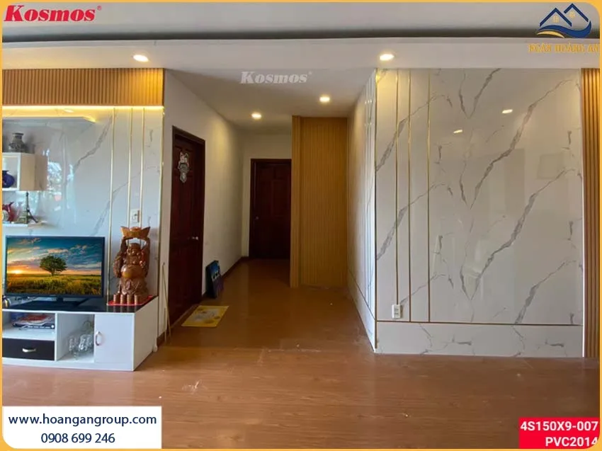 Căn Hộ Thi Công Ốp Tường Bằng PVC Giả Đá Giá Thành Hợp Lý