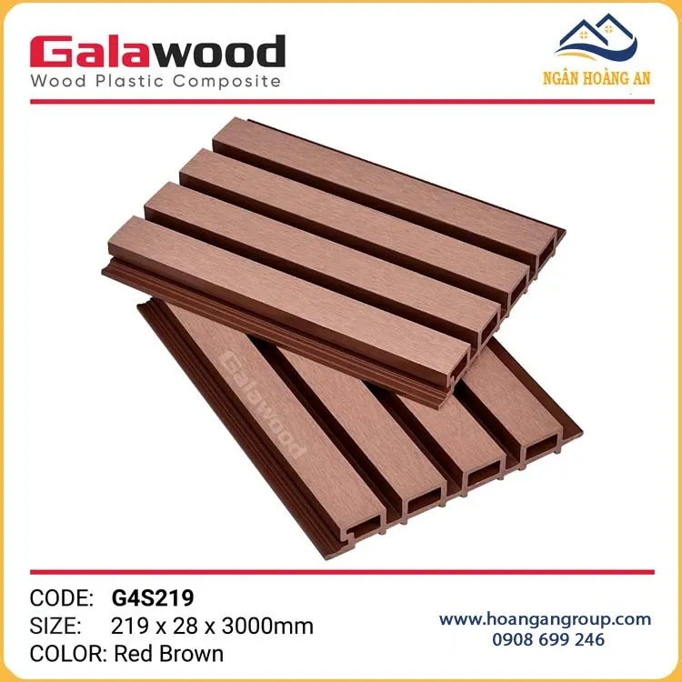 Ốp Tường Lam Sóng Ngoài Trời Galawood G4S219 Red Brown Ốp Tường Lam Sóng Ngoài Trời Galawood G4S219 Red Brown