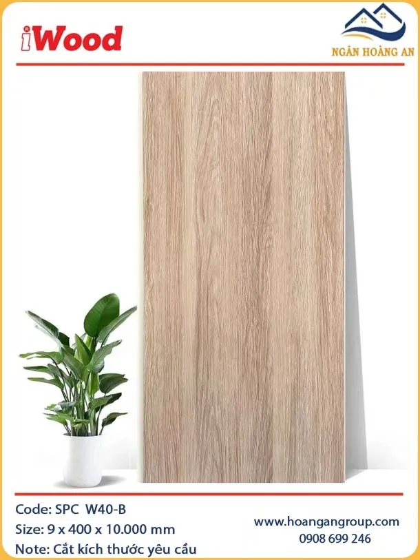Ốp Tường Ốp Trần Nano Giả Vân Gỗ iWood W40-B Ốp Tường Ốp Trần Nano Giả Vân Gỗ iWood W40-B
