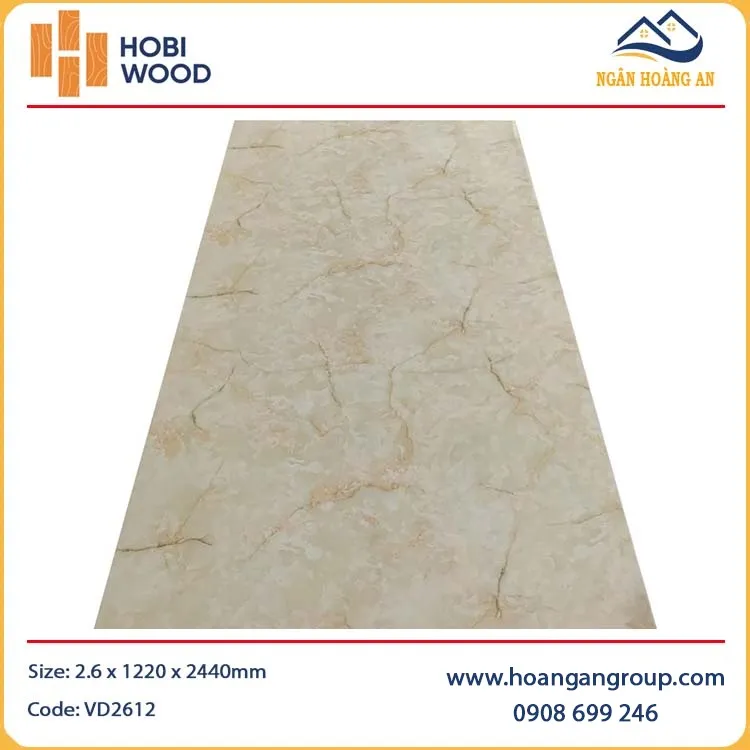 Ốp Tường PVC Giả Vân Đá HobiWood VD2612