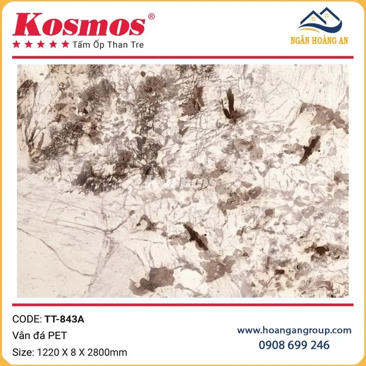 Tấm Ốp Than Tre Vân Đá PET Kosmos TT-843A