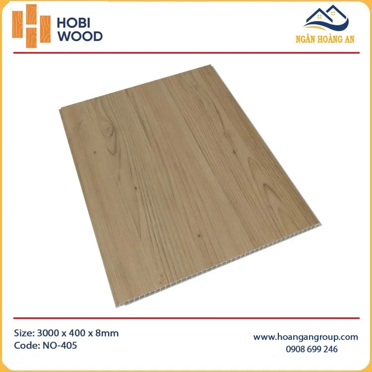 Ốp Tường Tấm Nhựa Nano Giả Gỗ HobiWood NO-405