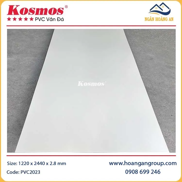 PVC Giả Đá Ốp Tường Kosmos Màu Trắng Trơn PVC2023 PVC Giả Đá Ốp Tường Kosmos Màu Trắng Trơn PVC2023