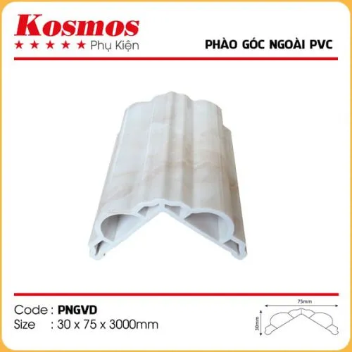 Phào Góc Ngoài PVC Vân Đá Kosmos