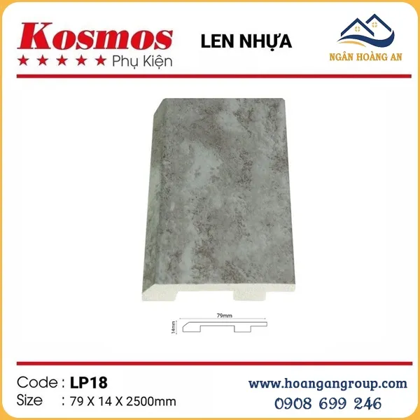 Len Chân Tường Nhựa Kosmos Giả Bê Tông 79mm LP18 Tại Quận 9 TPHCM Len Chân Tường Nhựa Kosmos Giả Bê Tông 79mm LP18 Tại Quận 9 TPHCM