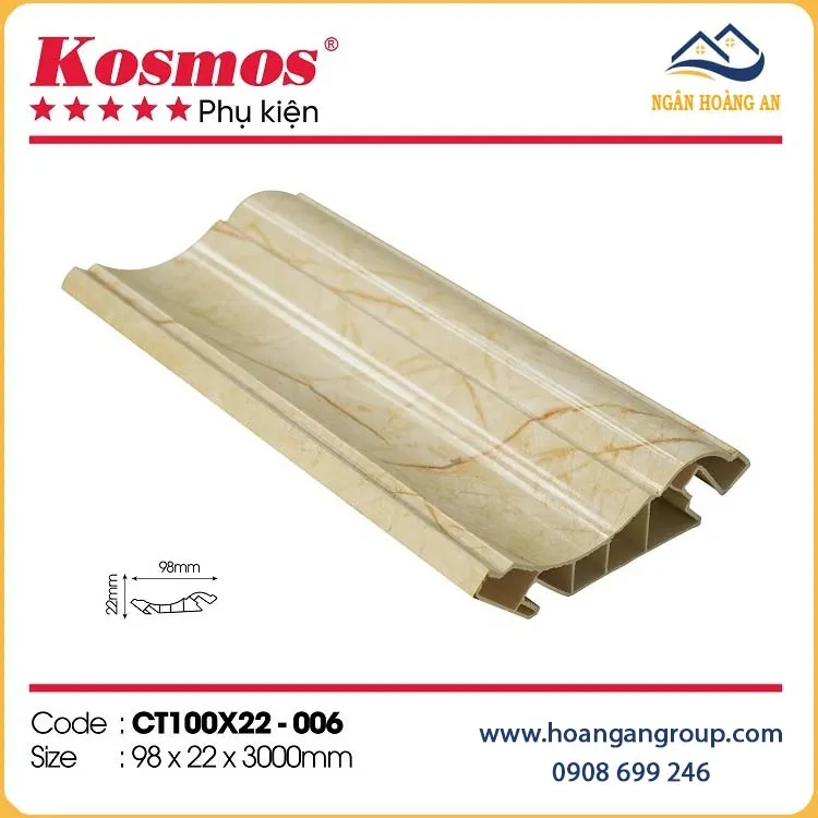 Phào Cổ Trần Nhựa Giả Vân Đá Kosmos CT100x22-006