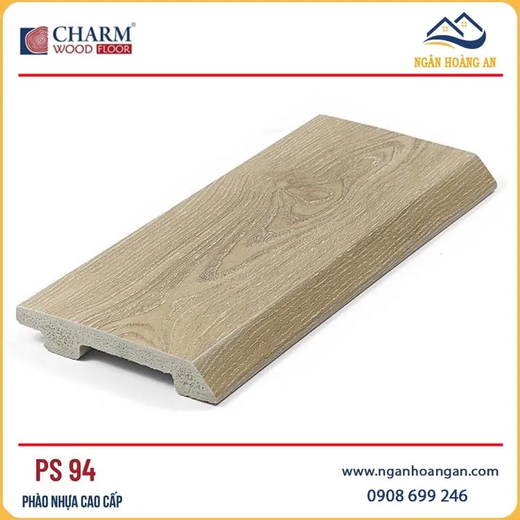 Phào Len Chân Tường Nhựa Giả Gỗ Charmwood PS94 Cao 90mm