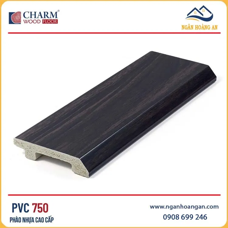 Phào Len Chân Tường Nhựa Giả Gỗ Charmwood PVC750 Cao 75mm