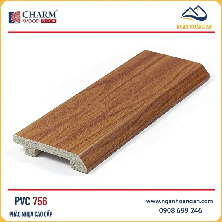 Phào Len Chân Tường Nhựa Giả Gỗ Charmwood PVC756 Cao 75mm Phào Len Chân Tường Nhựa Giả Gỗ Charmwood PVC756 Cao 75mm