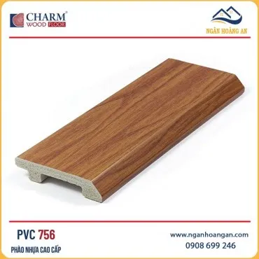 Phào Len Chân Tường Nhựa Giả Gỗ Charmwood PVC756 Cao 75mm