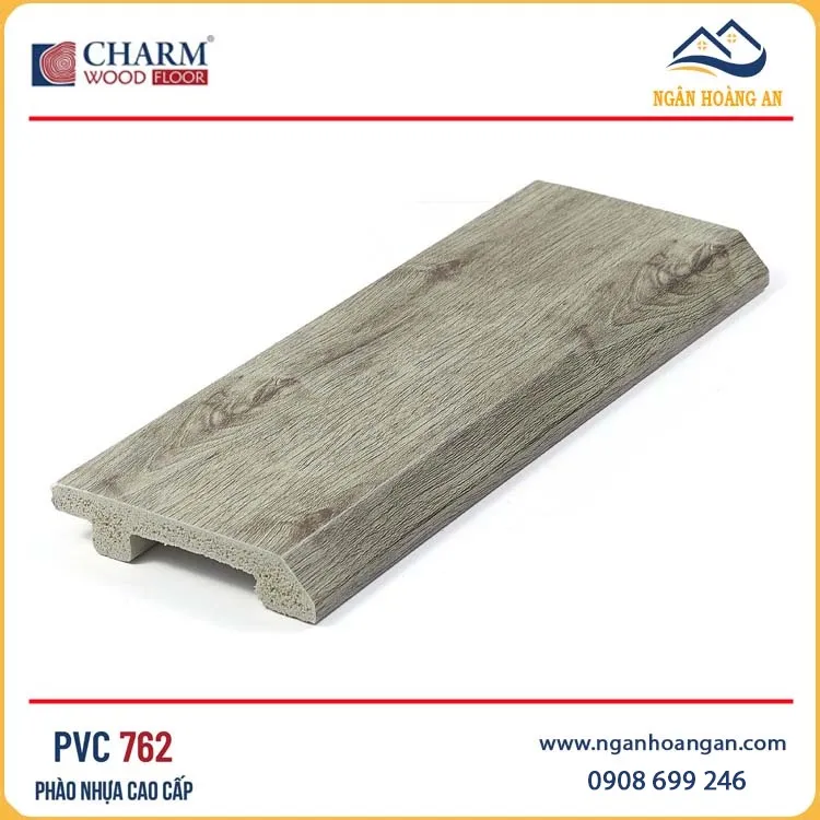 Phào Len Chân Tường Nhựa Giả Gỗ Charmwood PVC762 Cao 75mm