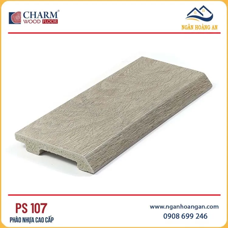 Phào Len Chân Tường Nhựa PVC Giả Gỗ Charmwood PS107 Cao 90mm