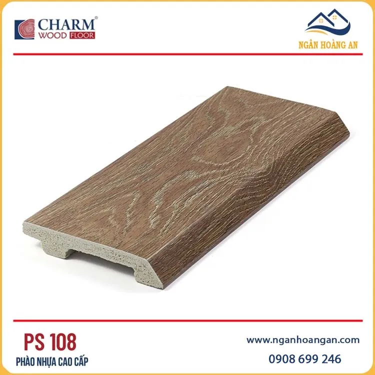 Phào Len Chân Tường Nhựa PVC Giả Gỗ Charmwood PS108 Cao 90mm