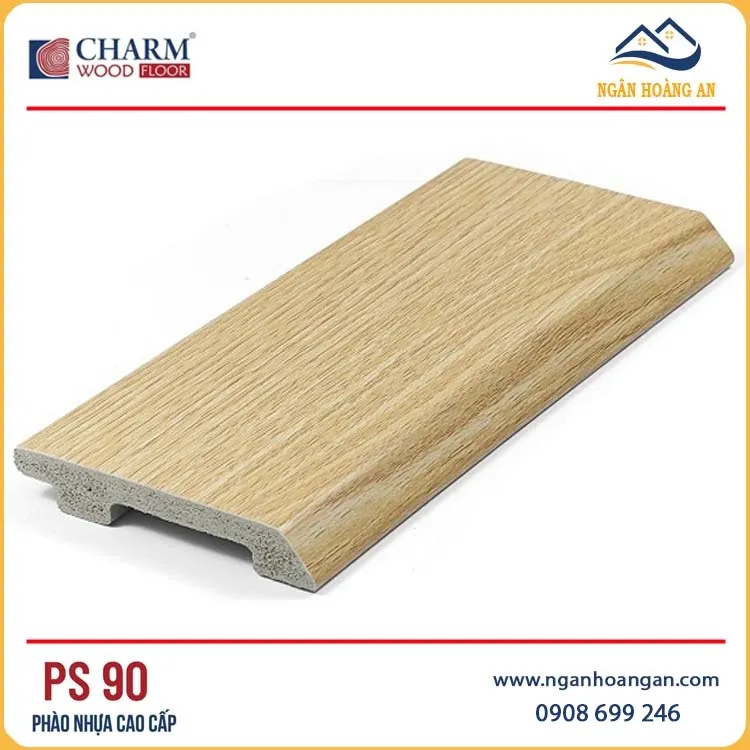Phào Len Chân Tường Nhựa PVC Giả Gỗ Charmwood PS90 Cao 90mm