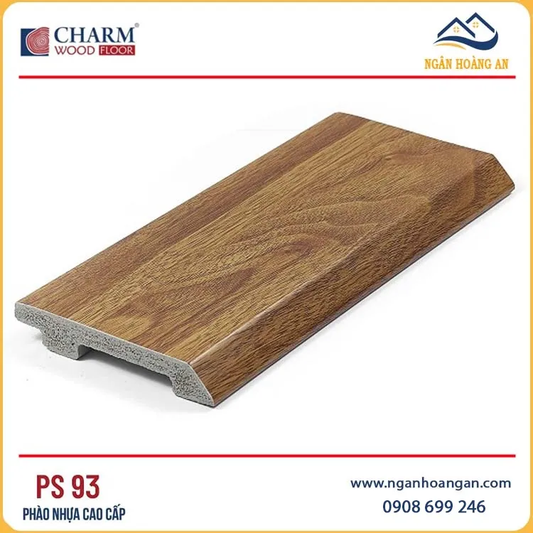Phào Len Chân Tường Nhựa PVC Giả Gỗ Charmwood PS93 Cao 90mm Phào Len Chân Tường Nhựa PVC Giả Gỗ Charmwood PS93 Cao 90mm