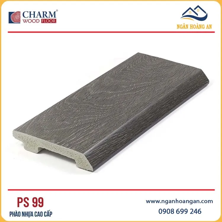 Phào Len Chân Tường Nhựa PVC Giả Gỗ Charmwood PS99 Cao 90mm