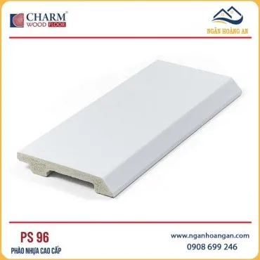 Phào Len Chân Tường Nhựa PVC Màu Trắng Charmwood PS96 Cao 90mm