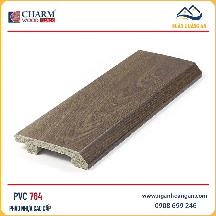 Phào Len Nhựa Chân Tường Giả Gỗ Charmwood PVC764 Cao 75mm Phào Len Nhựa Chân Tường Giả Gỗ Charmwood PVC764 Cao 75mm