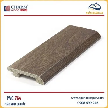 Phào Len Nhựa Chân Tường Giả Gỗ Charmwood PVC764 Cao 75mm