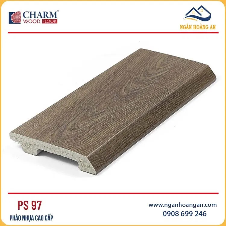 Phào Len Nhựa Chân Tường PVC Giả Gỗ Charmwood PS97 Cao 90mm Phào Len Nhựa Chân Tường PVC Giả Gỗ Charmwood PS97 Cao 90mm